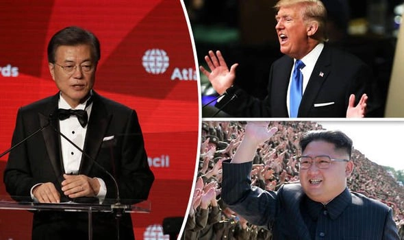 00180317Corea-moon-kim-trump Corea - Moon - Kim - Trump