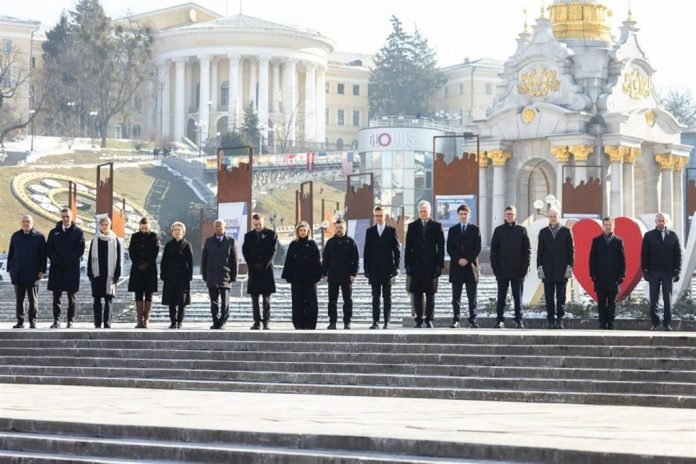 leader Kiev 250224 - Ucraina - anniversario - leader a Kiev