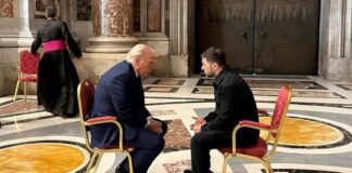 Funerali Papa Francesco: Ucraina, incontro Trump – Zelensky, forse un innesco di pace 250426 - Ucraina - Trump e Zelensky - San Pietro