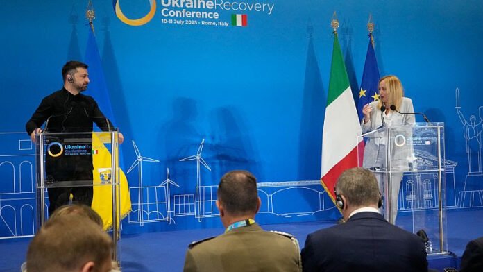 UkrRomaEurones 250712 - Ucraina - Zelensky - Meloni - conferenza stampa