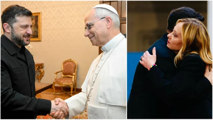 Zelensky papa meloni 251210 Ucraina - Zelensky - Papa - Meloni