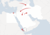 Iran: Usa rispondono ad attacchi, conflitto si allarga; per il Congresso, estate calda 260730 - Iran - mappa - NYT